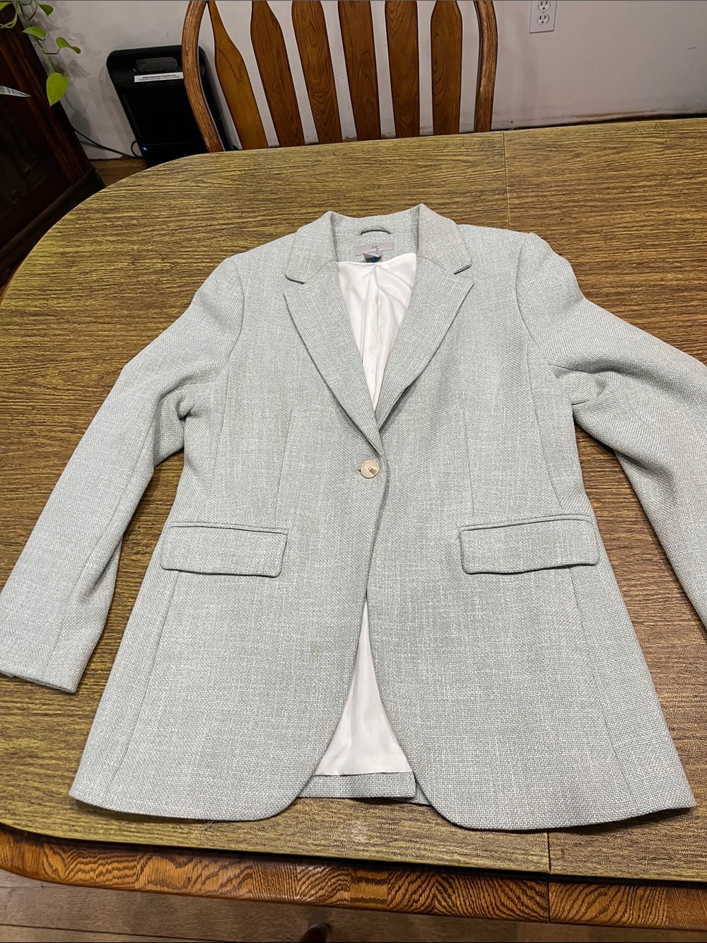 H&M Light Gray Single-Button Tailored Blazer
